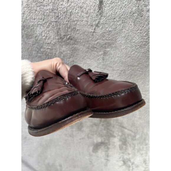 Vtg 60s 70s GH Bass Weejuns Men’s 12 C Oxblood Leather Tassel loafers Made USA - Picture 5 of 13